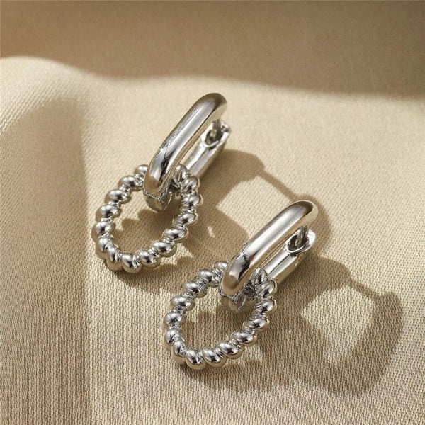 Planet Gates 9 Stainless Steel Square Earrings Gold Color Geometric Square Hoop Earrings for Women Huggie Punk Hip-Hop Metal Round Circle