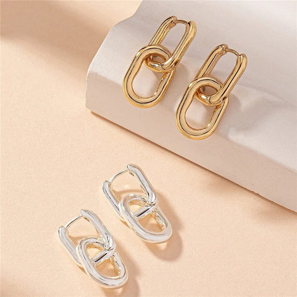 Planet Gates 9 Stainless Steel Square Earrings Gold Color Geometric Square Hoop Earrings for Women Huggie Punk Hip-Hop Metal Round Circle
