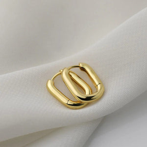 Planet Gates 9 Stainless Steel Square Earrings Gold Color Geometric Square Hoop Earrings for Women Huggie Punk Hip-Hop Metal Round Circle