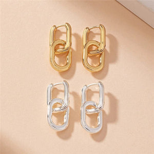 Planet Gates 9 Stainless Steel Square Earrings Gold Color Geometric Square Hoop Earrings for Women Huggie Punk Hip-Hop Metal Round Circle
