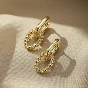 Planet Gates 9 Stainless Steel Square Earrings Gold Color Geometric Square Hoop Earrings for Women Huggie Punk Hip-Hop Metal Round Circle