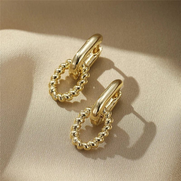 Planet Gates 9 Stainless Steel Square Earrings Gold Color Geometric Square Hoop Earrings for Women Huggie Punk Hip-Hop Metal Round Circle