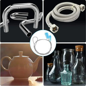 Planet Gates 90/155/200CM Aquarium Cleaning Brush for Hose Air Tube Stainless Steel Flexible Double Ended Pipe Brush Fish Tank Accessories