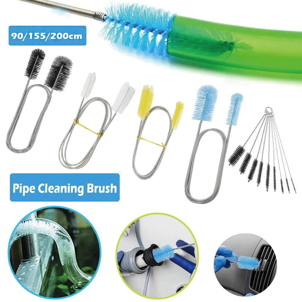Planet Gates 90/155/200CM Aquarium Cleaning Brush for Hose Air Tube Stainless Steel Flexible Double Ended Pipe Brush Fish Tank Accessories