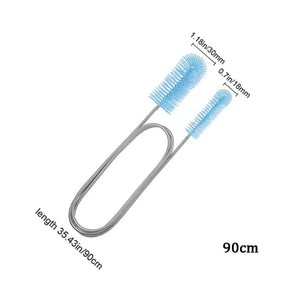 Planet Gates 90/155/200CM Aquarium Cleaning Brush for Hose Air Tube Stainless Steel Flexible Double Ended Pipe Brush Fish Tank Accessories