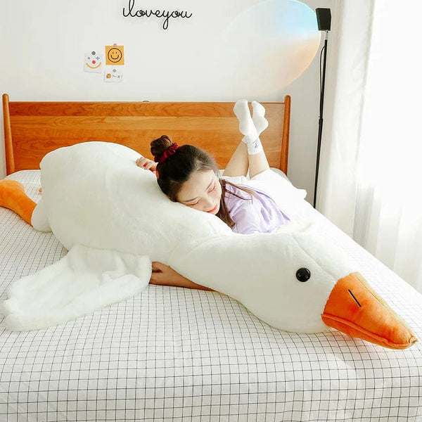 Planet Gates 90-190cm Lovely Big White Goose Throw Pillow Plush Toy Big Goose Doll Sleep on Bed Birthday Gift Girl Envio Gratis Stuffed Toys