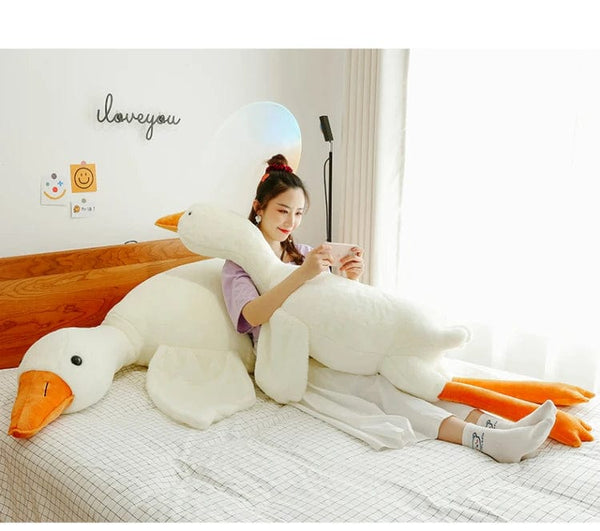 Planet Gates 90-190cm Lovely Big White Goose Throw Pillow Plush Toy Big Goose Doll Sleep on Bed Birthday Gift Girl Envio Gratis Stuffed Toys