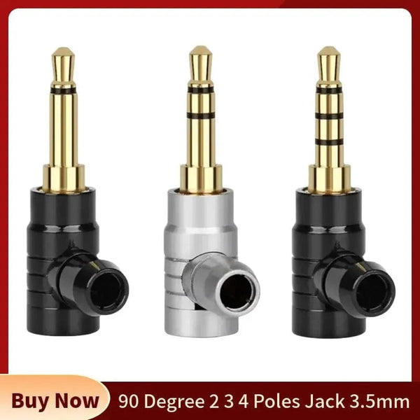 Planet Gates 90 Degree 2 3 4 Pole Jack 3.5mm Connector Headphone Plug Conector L Type Gold Plated Copper Consumer Electronics Audio Terminal