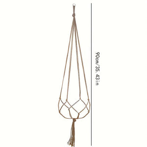 Planet Gates 90cm（35.4inch） 3pcs/ Set, Gardening Woven Hanging Frame Flowerpot Net Pocket Hemp Rope Simple Indoor And Outdoor Hanging Basket Decoration
