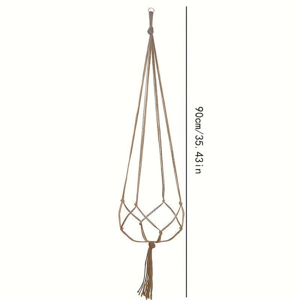 Planet Gates 90cm（35.4inch） 3pcs/ Set, Gardening Woven Hanging Frame Flowerpot Net Pocket Hemp Rope Simple Indoor And Outdoor Hanging Basket Decoration