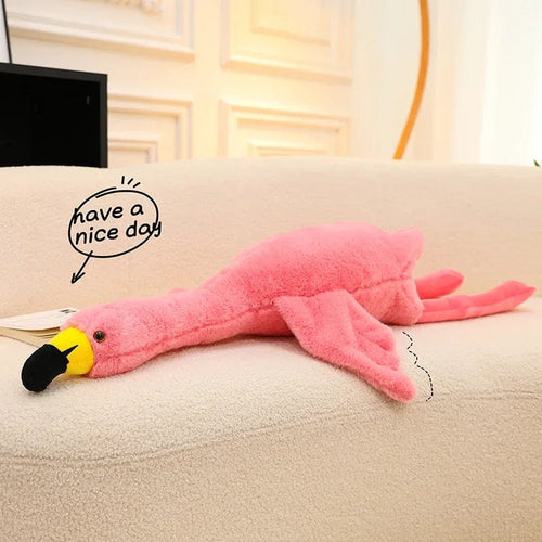 Planet Gates 90cm / pink 190cm Pink Ins Flamingo Doll Stuffed Toy Soft Big Pillow Girl Heart-shaped Rag Bed Leg Birthday Christmas Gift Plush Toys Stitch