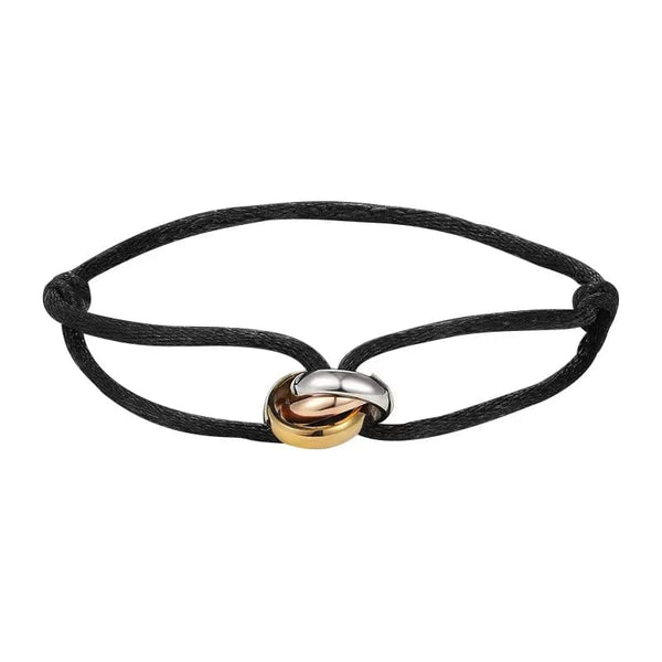 Planet Gates 90Y New IN Stainless Steel Bracelet 3 Metal Buckle Ribbon Lace Up Chain Multicolor Adjustable Size Bracelet For Women Man Unisex