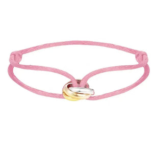 Planet Gates 90Y New IN Stainless Steel Bracelet 3 Metal Buckle Ribbon Lace Up Chain Multicolor Adjustable Size Bracelet For Women Man Unisex