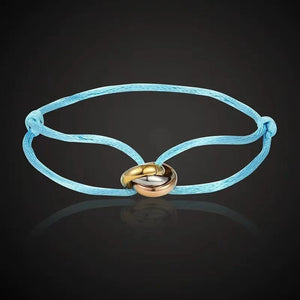 Planet Gates 90Y New IN Stainless Steel Bracelet 3 Metal Buckle Ribbon Lace Up Chain Multicolor Adjustable Size Bracelet For Women Man Unisex