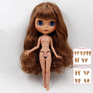 Planet Gates 9158bm / 30cm heigh ICY DBS Blyth doll joint body white skin black skin dark skin DIY Make up special price give hand set AB girl gift