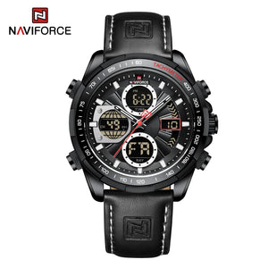Planet Gates 9197L Gold Green NAVIFORCE Fashion Military Watches for Men Luxury Original Sports Chronograph Watch Waterproof Quartz WristWatch Clock Gift