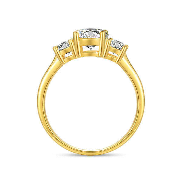 Planet Gates 925 Silver / CHINA / 9 With Certificate 18k Gold Ring Moissanite For Women 3 Stone 100% Real Initial Luxury K Gold Jewelry Engagement Gift Wholesale