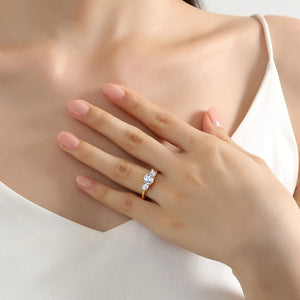 Planet Gates 925 Silver / CHINA / 9 With Certificate 18k Gold Ring Moissanite For Women 3 Stone 100% Real Initial Luxury K Gold Jewelry Engagement Gift Wholesale