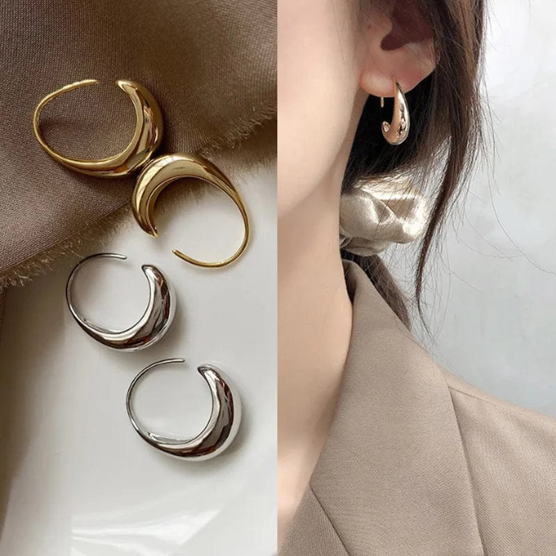 Planet Gates gold 925 Silver Needle Geometric Oval Hoop Earrings For Women Party Wedding Punk Jewelry Gift e551