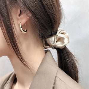 Planet Gates 925 Silver Needle Geometric Oval Hoop Earrings For Women Party Wedding Punk Jewelry Gift e551