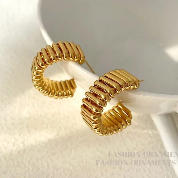 Planet Gates 925 Silver Needle Modern Jewelry Metal Hoop Earrings 2022 New Trend Hot Selling Gold Color Fashion Drop Earrings For Women