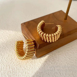 Planet Gates 925 Silver Needle Modern Jewelry Metal Hoop Earrings 2022 New Trend Hot Selling Gold Color Fashion Drop Earrings For Women