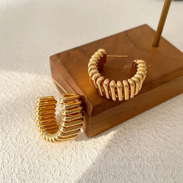 Planet Gates 925 Silver Needle Modern Jewelry Metal Hoop Earrings 2022 New Trend Hot Selling Gold Color Fashion Drop Earrings For Women