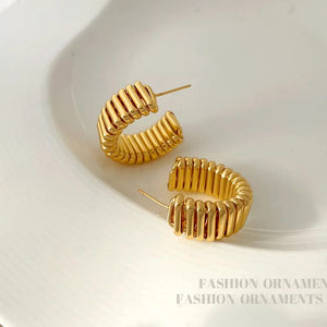 Planet Gates 925 Silver Needle Modern Jewelry Metal Hoop Earrings 2022 New Trend Hot Selling Gold Color Fashion Drop Earrings For Women