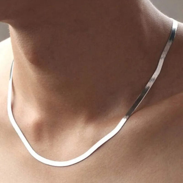 Planet Gates 925 Sterling silver 18K Gold 4MM Flat chain Necklace for Women Luxury Fine Jewelry wedding gift choker Clavicle