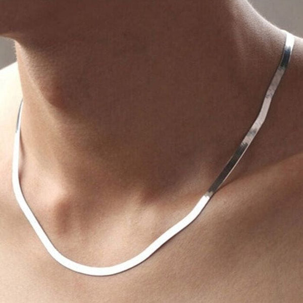 Planet Gates 925 Sterling silver 18K Gold 4MM Flat chain Necklace for Women Luxury Fine Jewelry wedding gift choker Clavicle