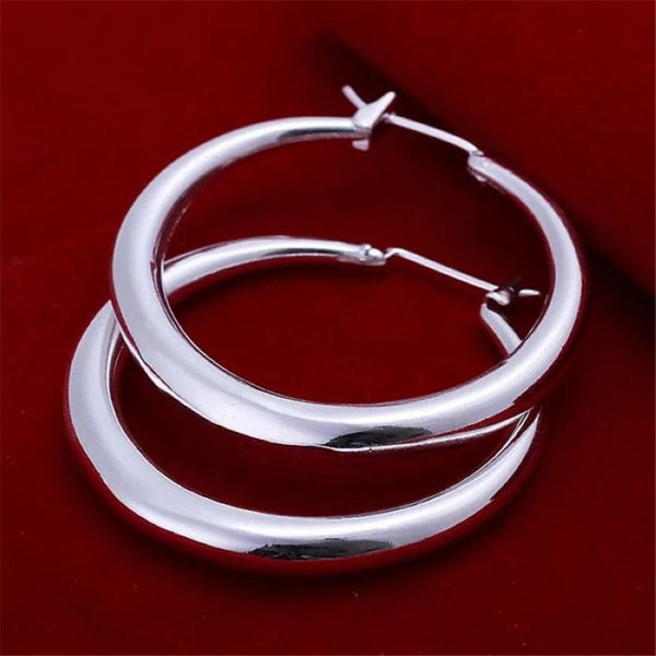 Planet Gates 925 Sterling Silver 33mm Big Circle Round Hoop Earring For Women Unusual Earrings 2022 Trend Christmas Jewelry