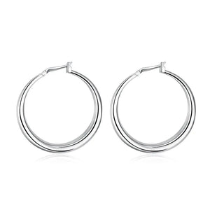 Planet Gates 925 Sterling Silver 33mm Big Circle Round Hoop Earring For Women Unusual Earrings 2022 Trend Christmas Jewelry