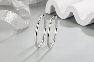 Planet Gates 925 Sterling Silver 3MM Thick 3/4/5/6CM Hoops Earrings For Women Wedding Luxury Jewelry Accessories 2024 Trend Jewellery