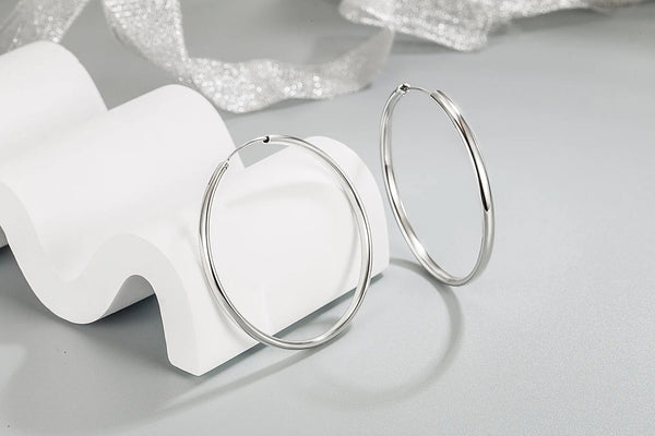 Planet Gates 925 Sterling Silver 3MM Thick 3/4/5/6CM Hoops Earrings For Women Wedding Luxury Jewelry Accessories 2024 Trend Jewellery