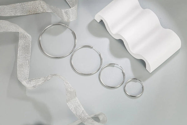 Planet Gates 925 Sterling Silver 3MM Thick 3/4/5/6CM Hoops Earrings For Women Wedding Luxury Jewelry Accessories 2024 Trend Jewellery