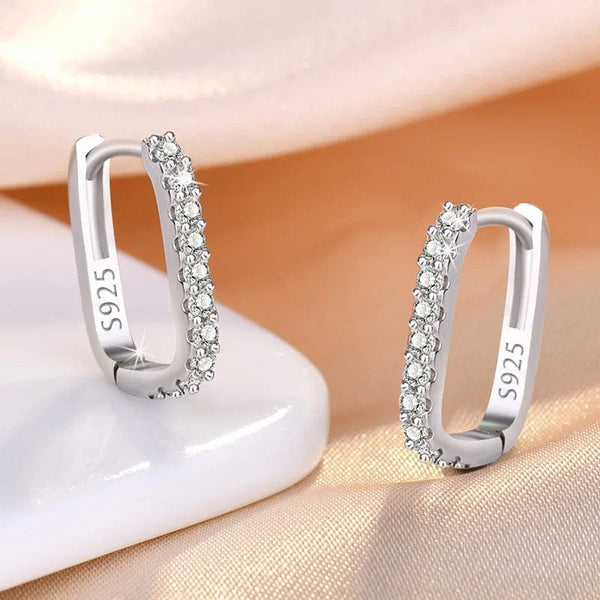 Planet Gates 925 Sterling Silver Crystal Jewelry Fashion Zircon Circle Hoop Earrings For Woman New XY0179