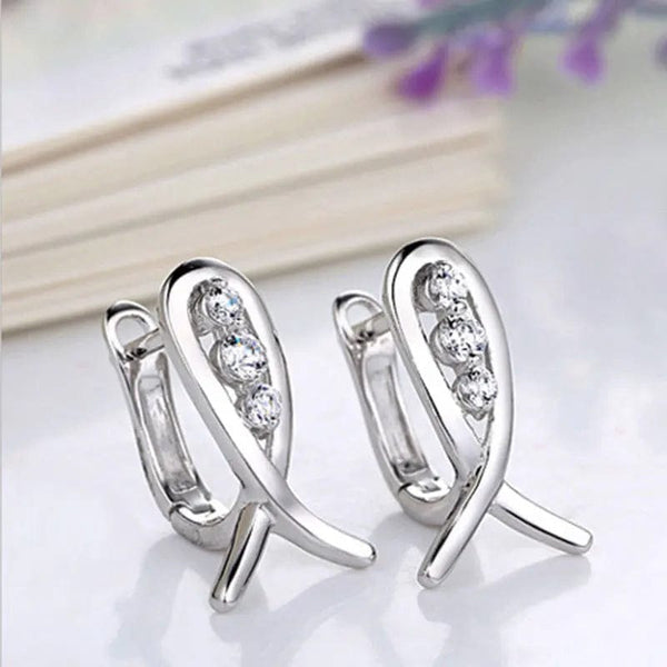 Planet Gates 925 Sterling Silver Female Luxury Crystal Round Stud Earrings Vintage Wedding Jewelry White Zircon Stone Earrings Wholesale