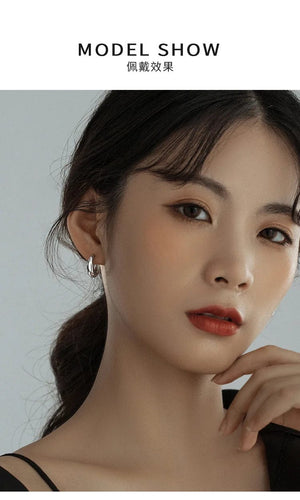 Planet Gates 925 Sterling Silver Hot Sale Korean geometric hoop Earrings Simple Temperament Exquisite Hot Semale Sexy Jewelry Gift