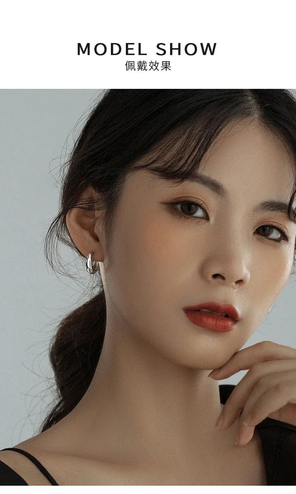 Planet Gates 925 Sterling Silver Hot Sale Korean geometric hoop Earrings Simple Temperament Exquisite Hot Semale Sexy Jewelry Gift