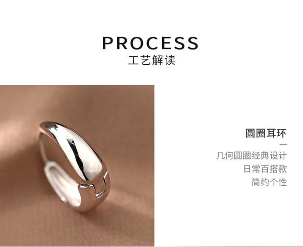 Planet Gates 925 Sterling Silver Hot Sale Korean geometric hoop Earrings Simple Temperament Exquisite Hot Semale Sexy Jewelry Gift