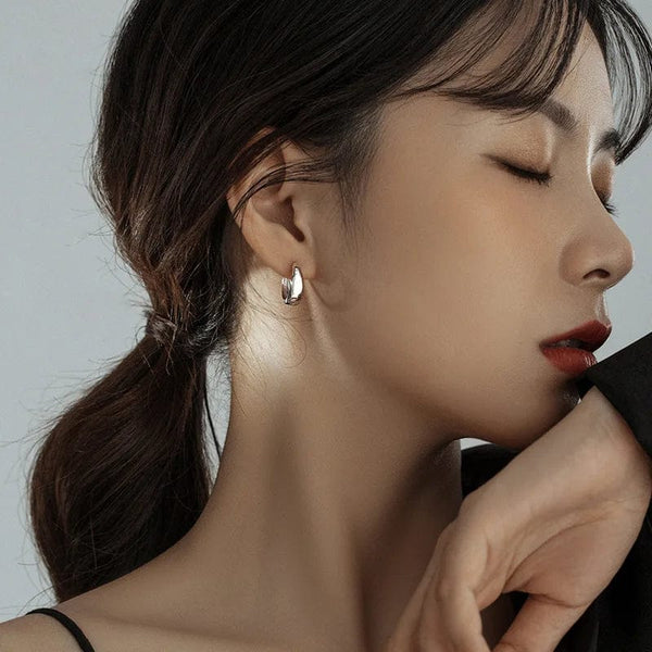 Planet Gates 925 Sterling Silver Hot Sale Korean geometric hoop Earrings Simple Temperament Exquisite Hot Semale Sexy Jewelry Gift