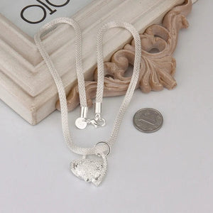 Planet Gates 925 Sterling Silver Necklace Gorgeous Charm Fashion  Heart Wedding Lady Love for Women Noble Luxury 18 Inches 45cm Jewelry