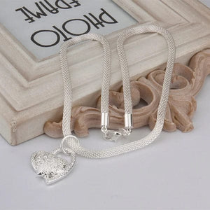 Planet Gates 925 Sterling Silver Necklace Gorgeous Charm Fashion  Heart Wedding Lady Love for Women Noble Luxury 18 Inches 45cm Jewelry