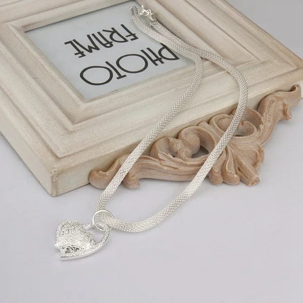 Planet Gates 925 Sterling Silver Necklace Gorgeous Charm Fashion  Heart Wedding Lady Love for Women Noble Luxury 18 Inches 45cm Jewelry