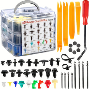 Planet Gates 925pcs 925pcs Car Bumper Retainer Clips Plastic Rivets Fasteners Tailgate Handle Rod Clip, 26 Most Popular Sizes Auto Push Pin Rivets Set