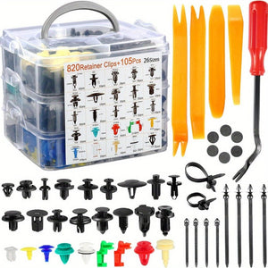 Planet Gates 925pcs Car Retainer Clips Kit 925/820pcs Automotive Fastener Set - 26 Popular Sizes Of Durable Bumper Mount Clips, Plastic Rivets And Tailgate Handle Bar Clips