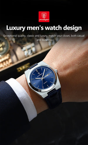 Planet Gates 930 Gold Gold POEDAGAR Luxury Watch for Men Military Leather Man Wristwatch Quartz Clock Waterproof Luminous Date Week Men's Watches Reloj+box