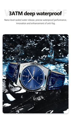 Planet Gates 930 Gold Gold POEDAGAR Luxury Watch for Men Military Leather Man Wristwatch Quartz Clock Waterproof Luminous Date Week Men's Watches Reloj+box