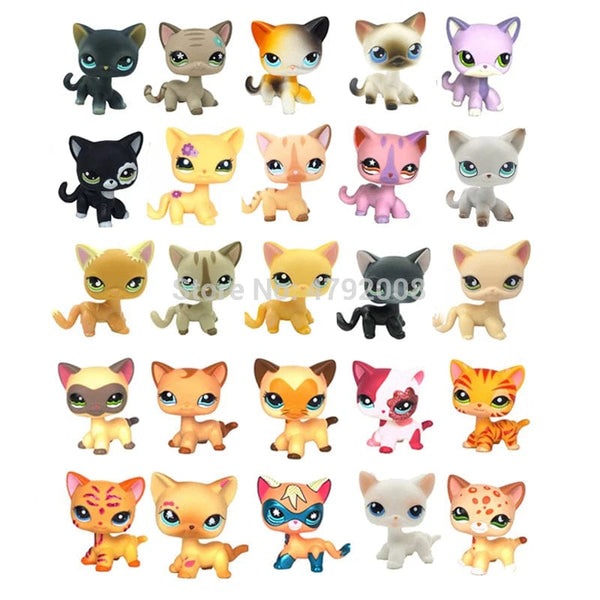 Planet Gates 959 Rare pet shop toy Mini Stands Short Hair Kitten Old Figures Collection Original Bobble head toy lps