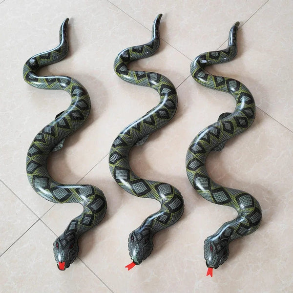 Planet Gates 95cm Inflatable Snake Tricky Toy False Snake Halloween Prank Props Garden Pool Toy Simulation Inflatable Snake Tricky Water Toy